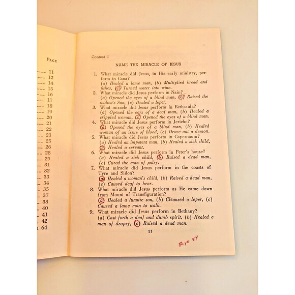 VTG Bible Quizzes on the Life of Jesus Christ ~ Zondervan Booklet Size 1958 - Picture 6 of 9
